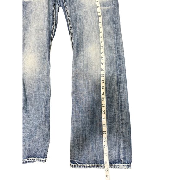 Buffalo David Bitton Dominik Straight Jeans Blue Mens Size 34x30 - Picture 7 of 9